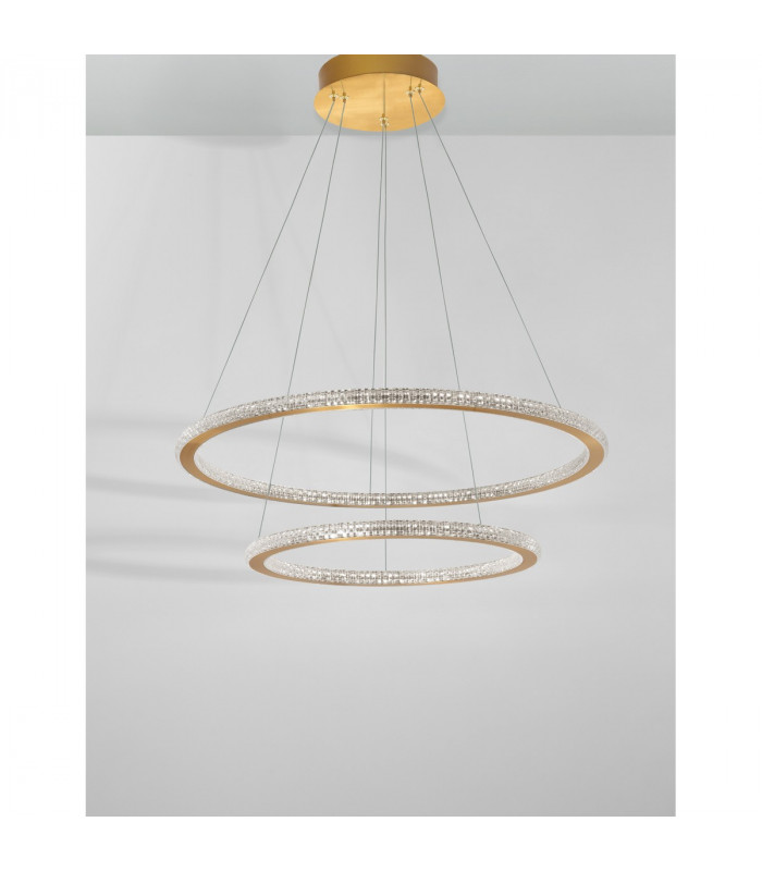 Cilion Integrated LED Pendant Ceiling Light Brass Gold Aluminium LED 56W 3555Lm 2926K-3