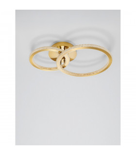 Cilion Integrated LED Semi Flush Light Brass Gold Aluminium LED 48W 3036Lm 2928K-2