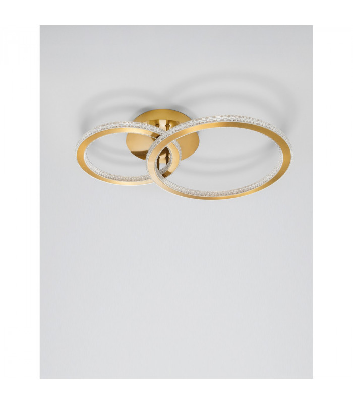 Cilion Integrated LED Semi Flush Light Brass Gold Aluminium LED 48W 3036Lm 2928K-3