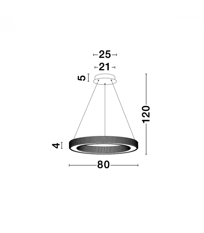 Fiore Integrated LED Pendant Ceiling Light Antique Gold Brass Aluminium LED 80W 4452Lm 3000K-5