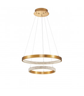 Preston Integrated LED Pendant Ceiling Light Antique Gold Brass Aluminium LED 60W 3113Lm 3000K-1