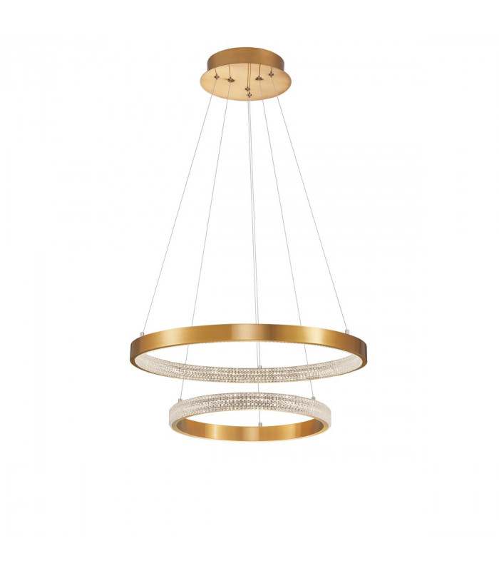Preston Integrated LED Pendant Ceiling Light Antique Gold Brass Aluminium LED 60W 3113Lm 3000K-1