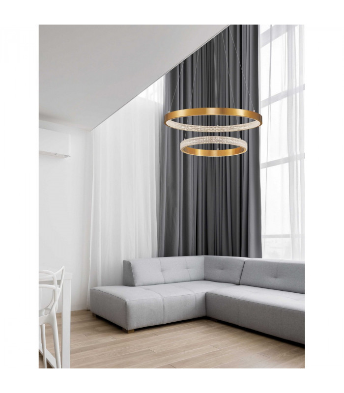 Preston Integrated LED Pendant Ceiling Light Antique Gold Brass Aluminium LED 60W 3113Lm 3000K-2