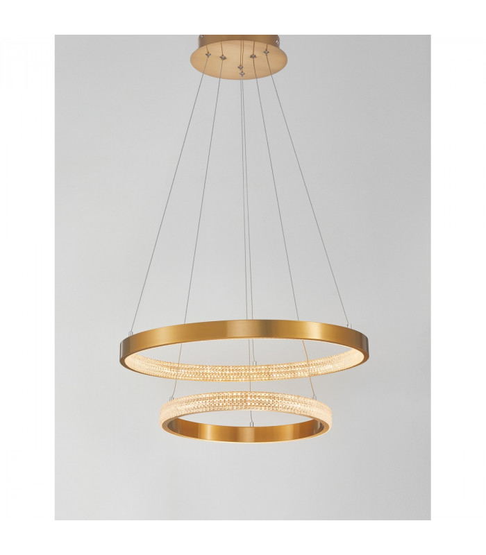 Preston Integrated LED Pendant Ceiling Light Antique Gold Brass Aluminium LED 60W 3113Lm 3000K-4