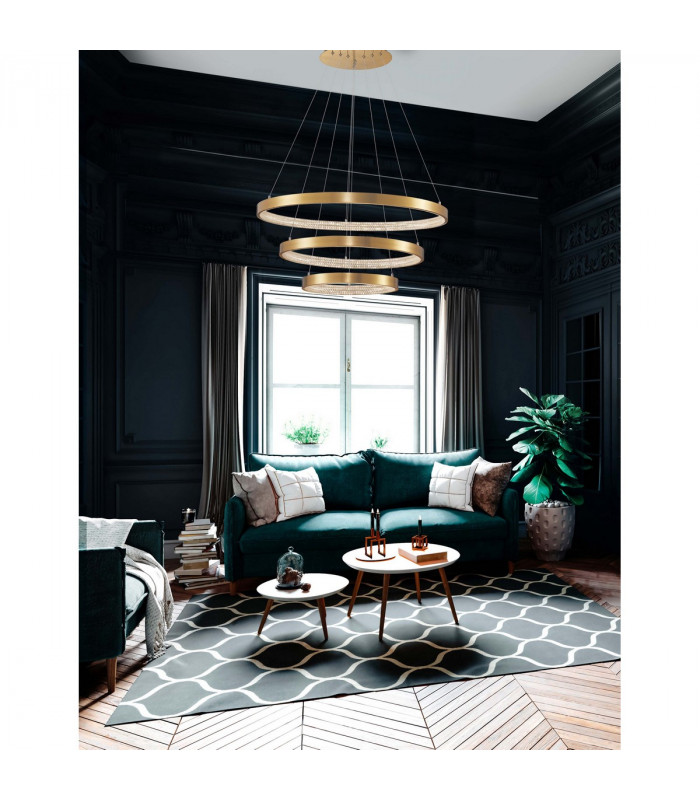 Preston Integrated LED Pendant Ceiling Light Antique Gold Brass Aluminium LED 112W 4731Lm 3000K-2