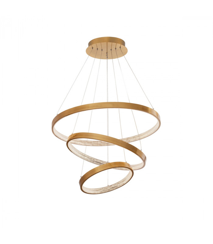 Preston Integrated LED Pendant Ceiling Light Antique Gold Brass Aluminium LED 112W 4731Lm 3000K-3