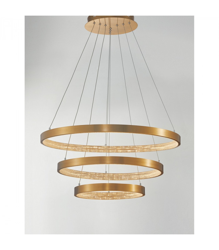Preston Integrated LED Pendant Ceiling Light Antique Gold Brass Aluminium LED 112W 4731Lm 3000K-4