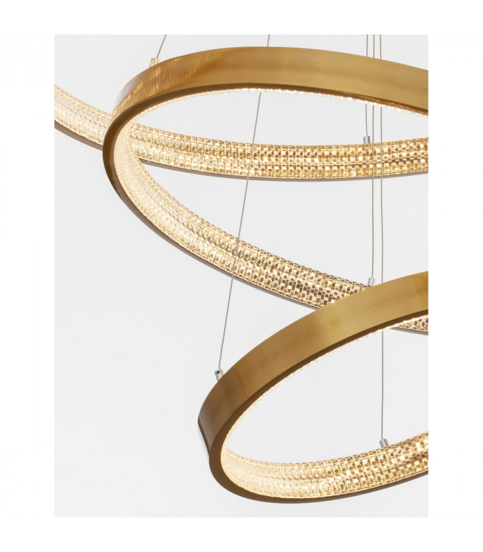 Preston Integrated LED Pendant Ceiling Light Antique Gold Brass Aluminium LED 112W 4731Lm 3000K-5