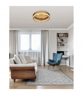 Fiore Integrated LED Semi Flush Light Antique Gold Brass Aluminium LED 40W 2139Lm 3000K-2