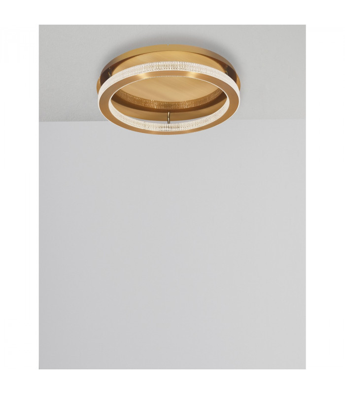 Fiore Integrated LED Semi Flush Light Antique Gold Brass Aluminium LED 40W 2139Lm 3000K-3