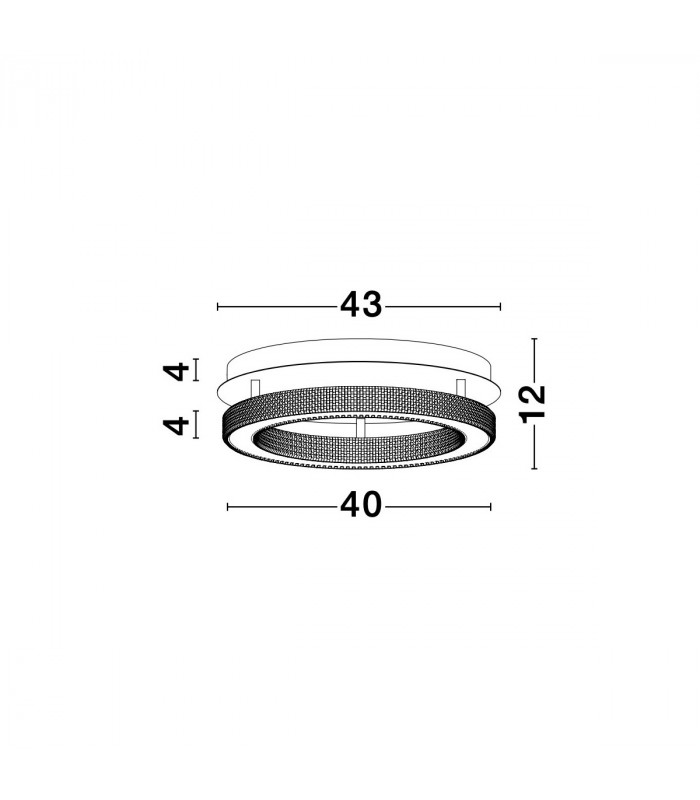 Fiore Integrated LED Semi Flush Light Antique Gold Brass Aluminium LED 40W 2139Lm 3000K-5