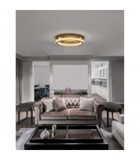 Fiore Integrated LED Semi Flush Light Antique Gold Brass Aluminium LED 60W 3530Lm 3000K-2