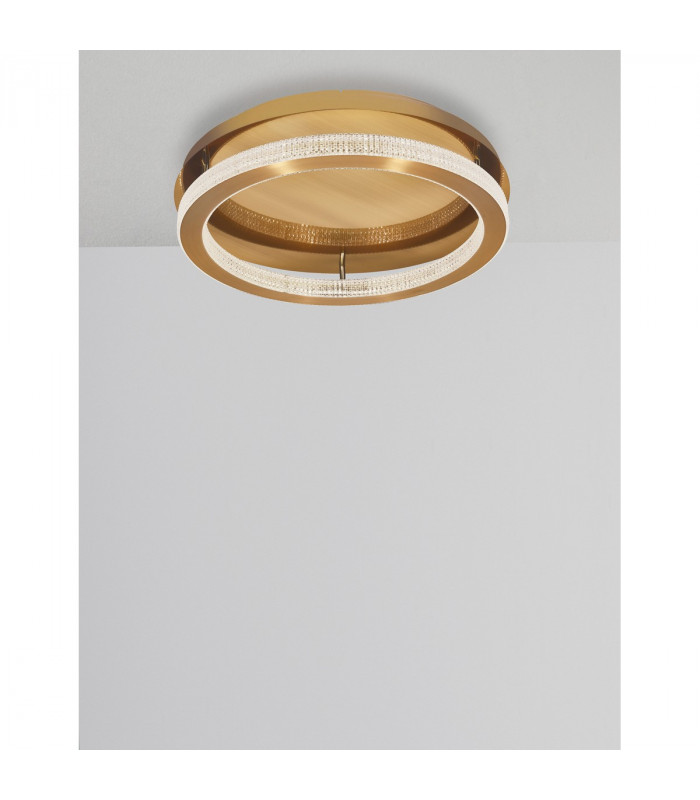 Fiore Integrated LED Semi Flush Light Antique Gold Brass Aluminium LED 60W 3530Lm 3000K-3