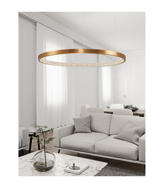 Preston Integrated LED Pendant Ceiling Light Antique Gold Brass Aluminium LED 60W 4030Lm 3000K-2