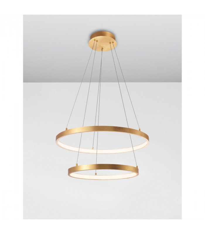 Leon Integrated LED Pendant Ceiling Light Golden Leaf Aluminium Adjustable LED 65W 3900Lm 3000K-4