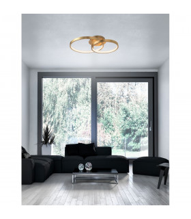 Leon Integrated LED Semi Flush Light Golden Leaf Aluminium LED 44W 2650Lm 3000K-2