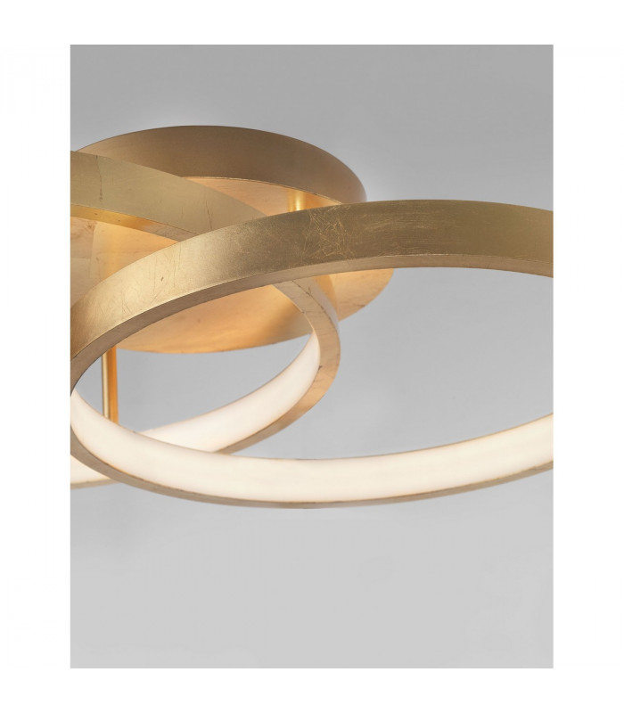 Leon Integrated LED Semi Flush Light Golden Leaf Aluminium LED 44W 2650Lm 3000K-5