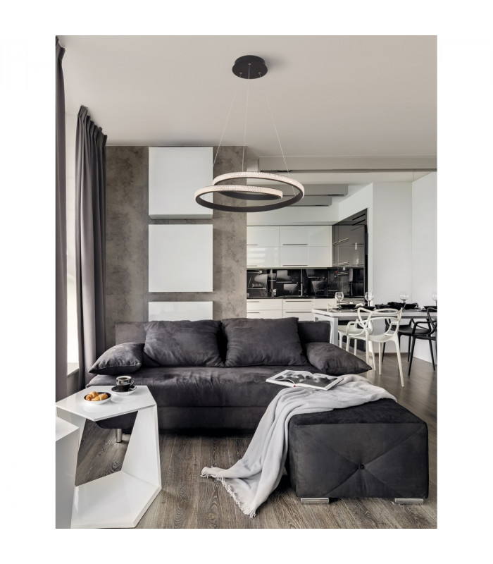 Grania Integrated LED Pendant Ceiling Light Dimmable Sandy Black Aluminium LED 25W 1900Lm 3000K-2