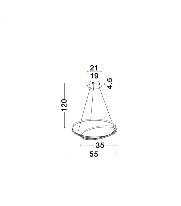 Grania Integrated LED Pendant Ceiling Light Dimmable Sandy Black Aluminium LED 25W 1900Lm 3000K-6