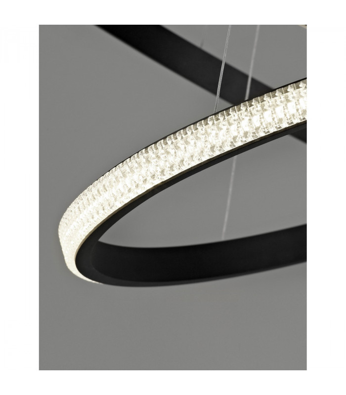 Nager Integrated LED Pendant Ceiling Light Dimmable Sandy Black Aluminium LED 45W 2737Lm 3000K-4