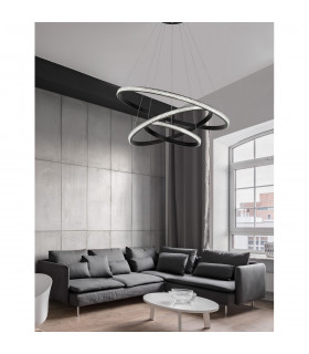 Nager Integrated LED Pendant Ceiling Light Dimmable Sandy Black Aluminium LED 62W 3586Lm 3000K-2