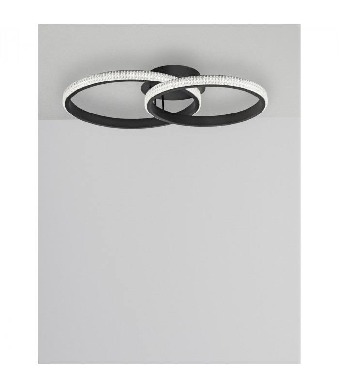 Nager Integrated LED Semi Flush Light Sandy Black Aluminium LED 28W 1681Lm 3000K-3