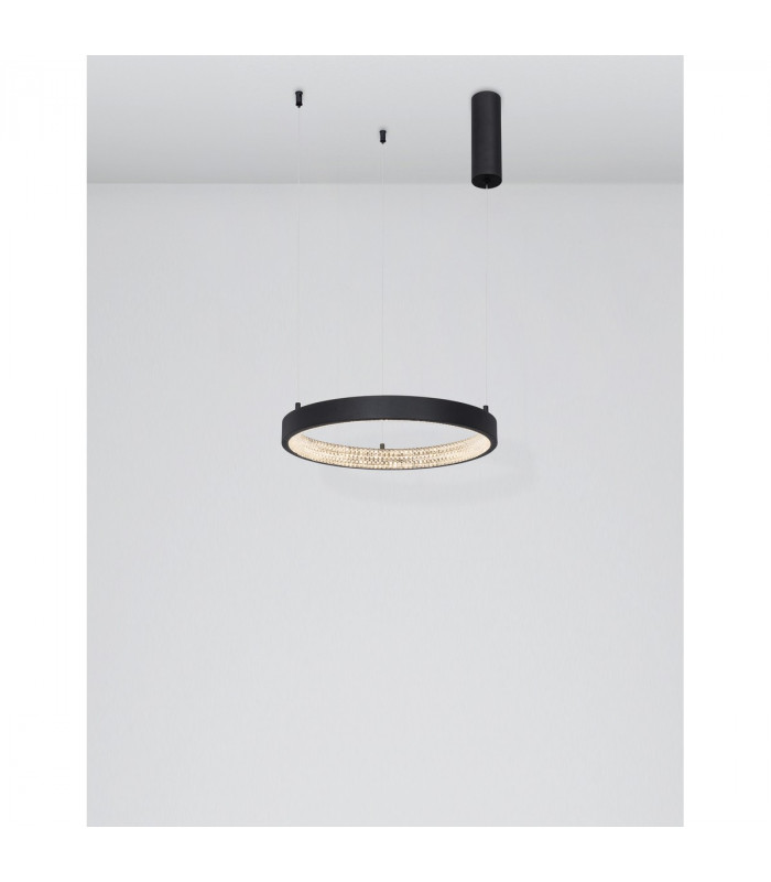 Preston 40cm Integrated LED Pendant Ceiling Light Dimmable Sandy Black Aluminium LED 25W 1800Lm 3000K-4