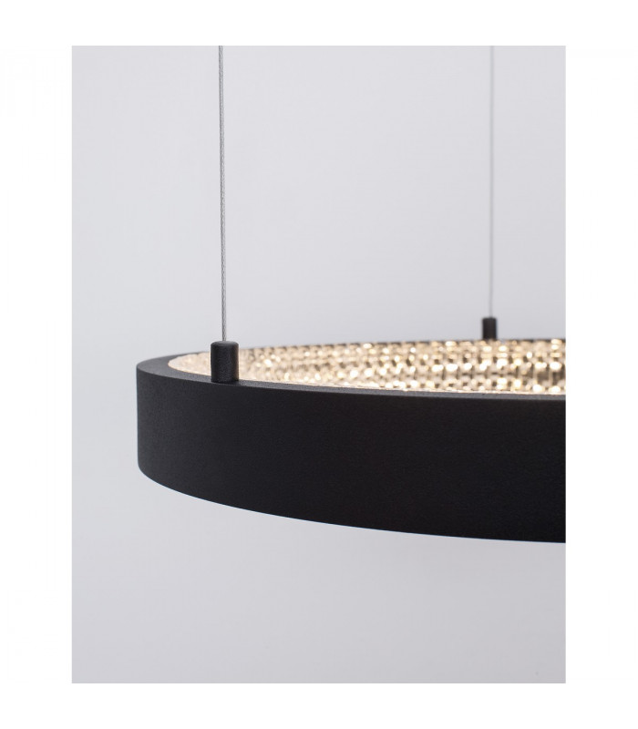 Preston 40cm Integrated LED Pendant Ceiling Light Dimmable Sandy Black Aluminium LED 25W 1800Lm 3000K-5