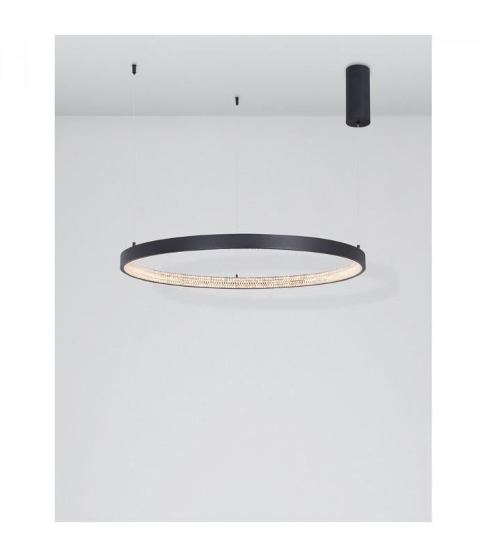 Preston 80cm Integrated LED Pendant Ceiling Light Dimmable Sandy Black Aluminium LED 50W 2727Lm 3000K-4