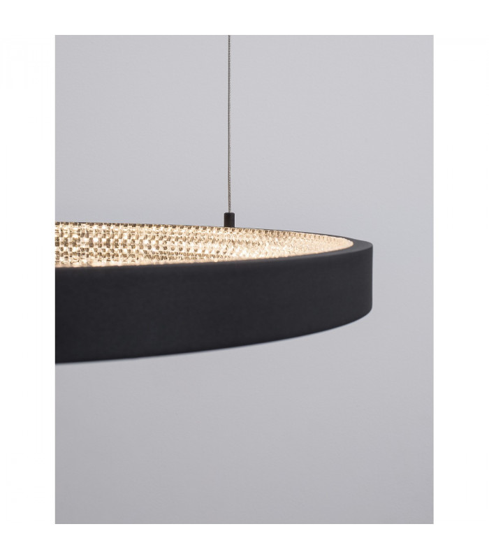 Preston 60cm Integrated LED Pendant Ceiling Light Dimmable Sandy Black Aluminium LED 37W 2264Lm 3000K-2