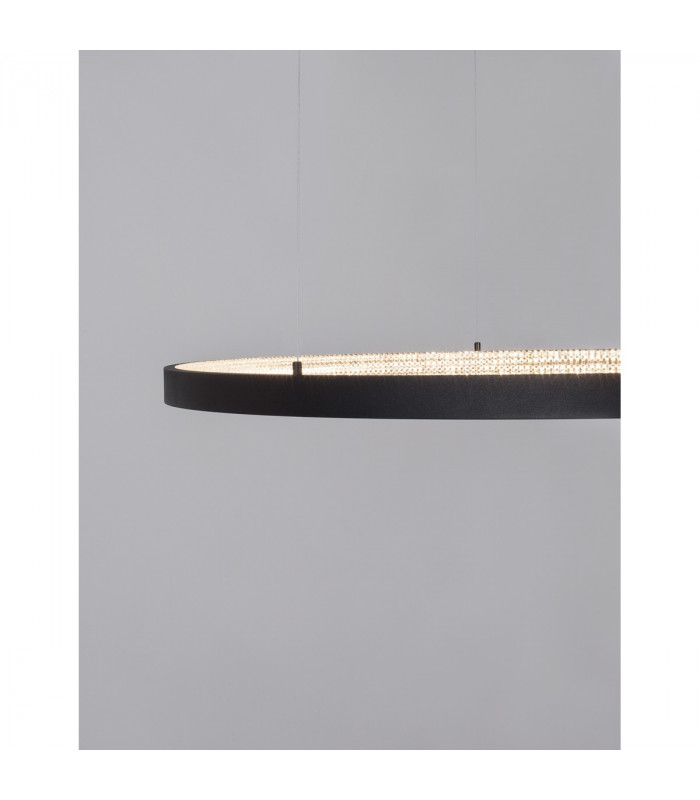 Preston 110cm Integrated LED Pendant Ceiling Light Dimmable Sandy Black Aluminium LED 60W 4030Lm 3000K-5