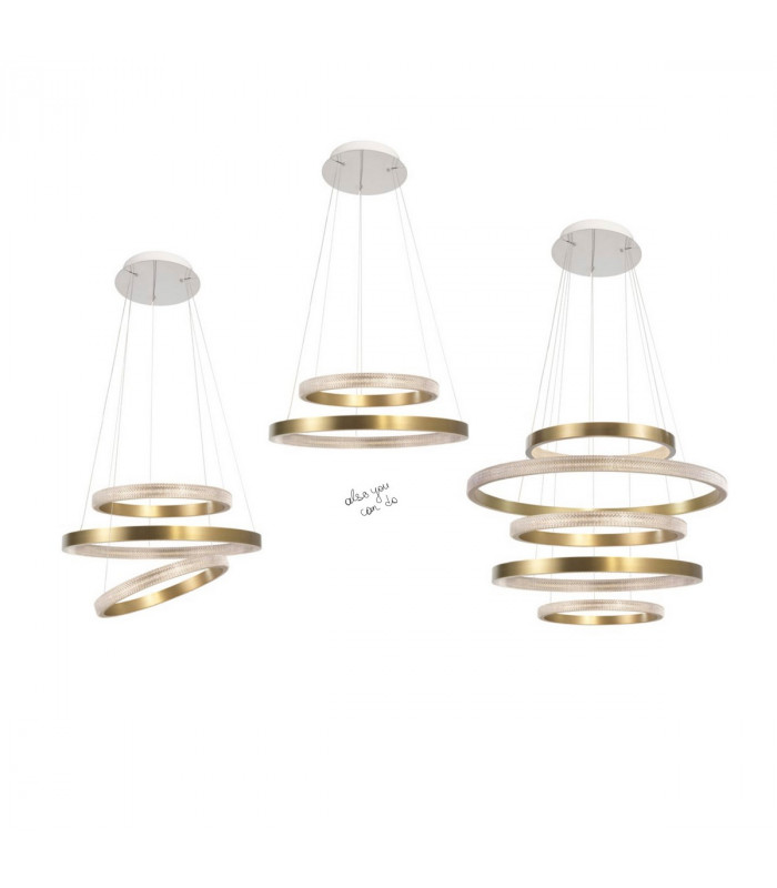 Vegas 65cm Integrated LED Pendant Ceiling Light Antique Brass Aluminium LED 23W 1265Lm 3000K-3