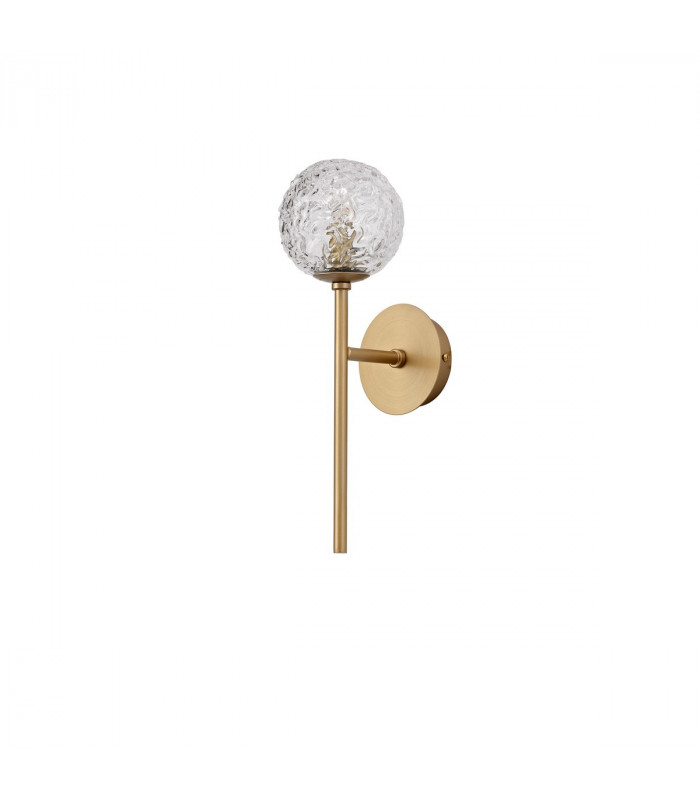 Mirano Wall Lamp Clear Structured Glass Brass Gold LED G9-1