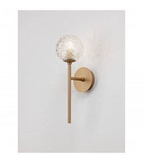 Mirano Wall Lamp Clear Structured Glass Brass Gold LED G9-2