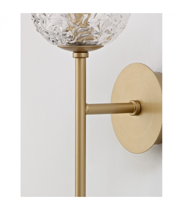 Mirano Wall Lamp Clear Structured Glass Brass Gold LED G9-3