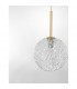 Mirano Globe Pendant Ceiling Light Clear Structured Glass Brushed Gold Steel LED E27-3