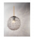 Mirano Globe Pendant Ceiling Light Clear Structured Glass Brushed Gold Steel LED E27-4