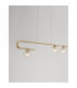 Mirano 3 Light Bar Pendant Ceiling Light Clear Structured Glass Brass Gold LED G9-2