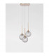 Mirano 3 Light Cluster Pendant Ceiling Light Clear Structured Glass Brushed Gold Steel LED G9-2