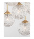 Mirano 5 Light Cluster Pendant Ceiling Light Clear Structured Glass Brushed Gold Steel LED G9 IP20-4