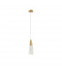 Kovac Slim Pendant Ceiling Light Brushed Gold Steel Clear Structured Glass LED G9-1