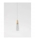 Kovac Slim Pendant Ceiling Light Brushed Gold Steel Clear Structured Glass LED G9-3