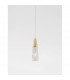 Kovac Slim Pendant Ceiling Light Brushed Gold Steel Clear Structured Glass LED G9-4
