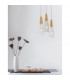 Kovac 3 Light Cluster Pendant Ceiling Light Brushed Gold Steel Clear Structured Glass LED G9-2