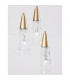 Kovac 3 Light Cluster Pendant Ceiling Light Brushed Gold Steel Clear Structured Glass LED G9-5