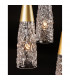 Kovac 3 Light Cluster Pendant Ceiling Light Brushed Gold Steel Clear Structured Glass LED G9-6