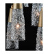 Kovac 6 Light Cluster Pendant Ceiling Light Brushed Gold Steel Clear Structured Glass LED G9-3