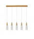 Kovac 5 Light Bar Pendant Ceiling Light Brushed Gold Steel Clear Structured Glass LED G9-1