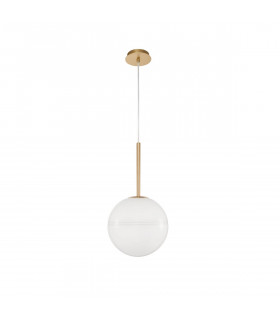 Cantona Globe Pendant Ceiling Light White Opal Glass Brass Gold LED E27-1