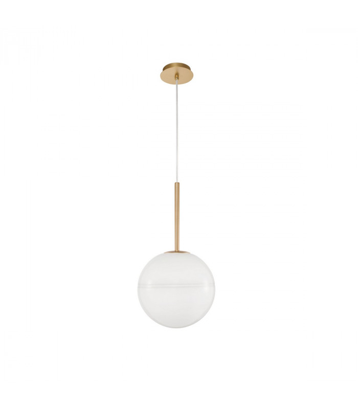 Cantona Globe Pendant Ceiling Light White Opal Glass Brass Gold LED E27-1